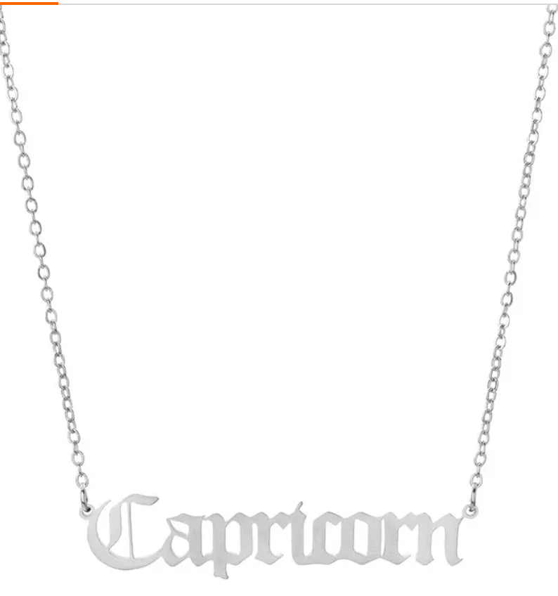 Silver Zodiac Name Necklace  [waterproof]